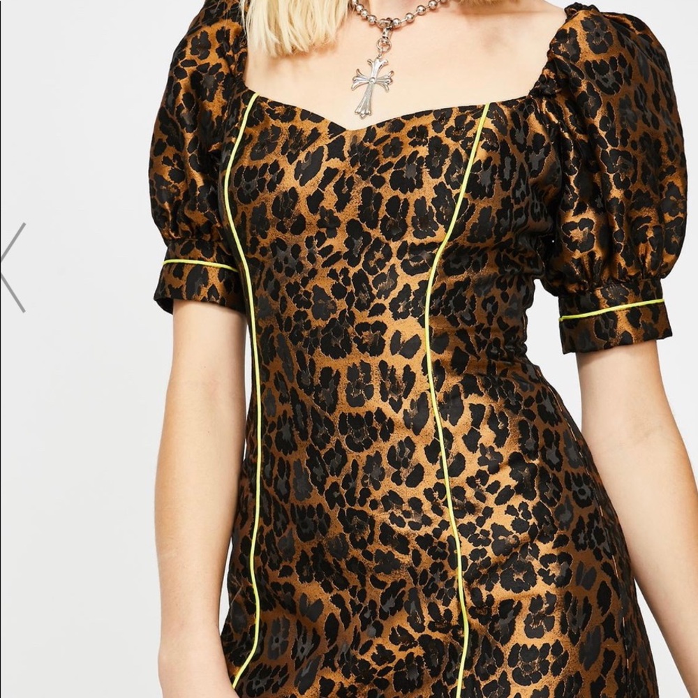 For Love & Lemons Jett leopard mini dress M New